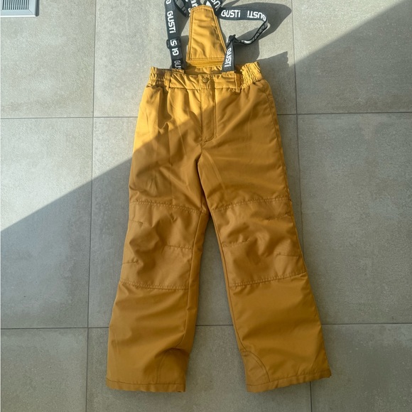 Kids Ski Clothing, Gutsi Jacket and Pants, Size 10y, Green, Black and Mustard - Picture 9 of 10